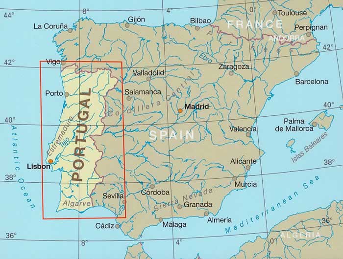immagine di mappa stradale mappa stradale Portogallo - mappa impermeabile e antistrappo - nuova edizione