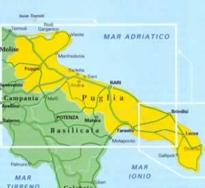 immagine di mappa stradale regionale mappa stradale regionale Puglia - mappa stradale plastificata