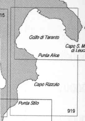 immagine di carta nautica carta nautica 919 - Da Punta Stilo a Capo S. Maria di Leuca