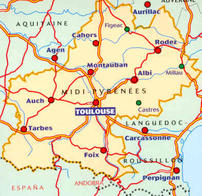 immagine di mappa stradale regionale mappa stradale regionale 525 - Midi_Pyrénées / Medi Pirenei - regione della Francia (nuova edizione)