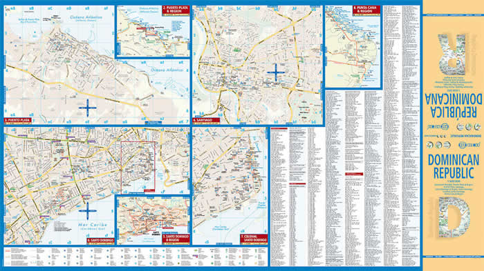 immagine di mappa stradale mappa stradale Republica Dominicana / Dominican Republic - mappa plastificata
