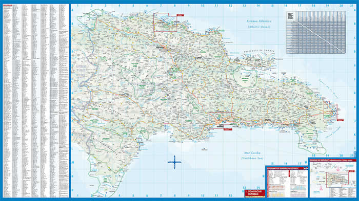immagine di mappa stradale mappa stradale Republica Dominicana / Dominican Republic - mappa plastificata