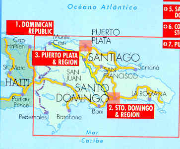 immagine di mappa stradale mappa stradale Republica Dominicana / Dominican Republic - mappa plastificata