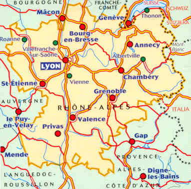 immagine di mappa stradale regionale mappa stradale regionale 523 - Rhone-Alpes - regione della Francia - (nuova edizione)