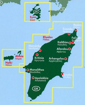 immagine di mappa stradale mappa stradale Rodi