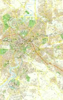 immagine di mappa di città mappa di città Roma - mappa della città - con linee e fermate della metropolitana e ferrovie - edizione 2021