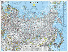 immagine di mappa murale mappa murale Russia - Carta Murale 91 x 58 cm