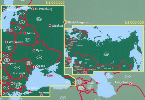 immagine di mappa stradale mappa stradale Russia / CIS / Federazione russa - mappa stradale - edizione 2025