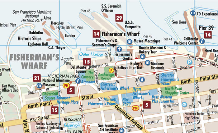immagine di mappa di città mappa di città San Francisco - mappa della città plastificata, impermeabile, scrivibile e anti-strappo - dettagliata e facile da leggere, con trasporti pubblici, attrazioni e luoghi di interesse - nuova edizione