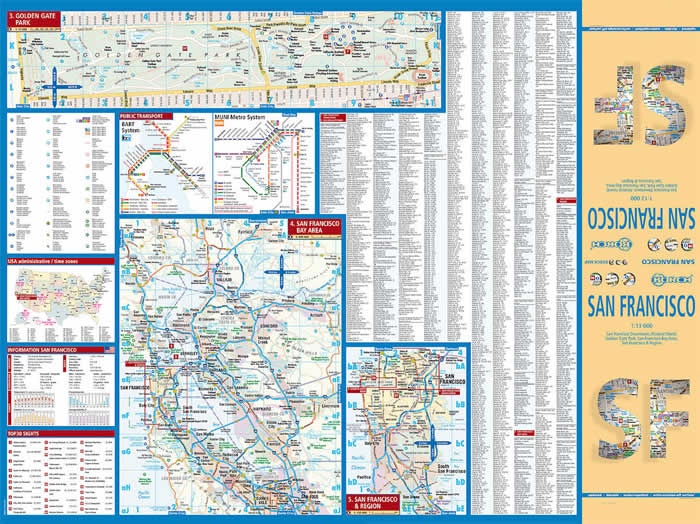 immagine di mappa di città mappa di città San Francisco - mappa della città plastificata, impermeabile, scrivibile e anti-strappo - dettagliata e facile da leggere, con trasporti pubblici, attrazioni e luoghi di interesse - nuova edizione