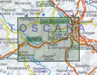 immagine di mappa topografica mappa topografica San Gimignano e Volterra - Colle di Val d'Elsa e Casole d'Elsa