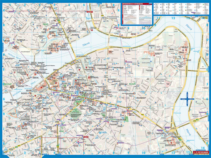 immagine di mappa di città mappa di città San Pietroburgo - mappa della città plastificata, impermeabile, scrivibile e anti-strappo - dettagliata e facile da leggere, con trasporti pubblici, attrazioni e luoghi di interesse - edizione 2017