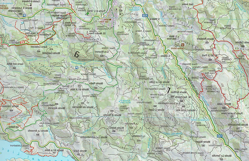 immagine di mappa topografica mappa topografica Sardegna del Nord - con Olbia, San Teodoro, Ozieri, Isola Maddalena, Santa Teresa di Gallura, Sassari, Stintino, Alghero - set di 4 mappe escursionistiche Kompass n.2497 - con sentieri numerati per il trekking e mountain-bike, con spiagge, agriturismi, luoghi panoramici, tipi di vegetazione, rilievi e altimetrie, sorgenti, grotte, parchi e riserve naturali - mappe compatibili con GPS - nuova edizione