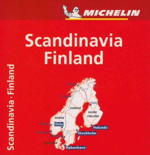 immagine di mappa stradale mappa stradale Scandinavia - Danimarca, Norvegia, Svezia e Finlandia - mappa stradale Michelin n.711 - con Stoccolma, Helsinki, Oslo, Kobenhavn, Bergen, Goeteborg - nuova edizione
