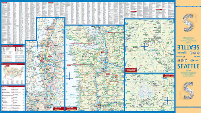 immagine di mappa di città mappa di città Seattle - mappa della città plastificata, impermeabile, scrivibile e anti-strappo - dettagliata e facile da leggere, con trasporti pubblici, attrazioni e luoghi di interesse - nuova edizione