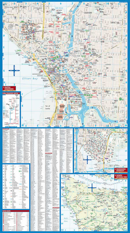 immagine di mappa di città mappa di città Seattle - mappa della città plastificata, impermeabile, scrivibile e anti-strappo - dettagliata e facile da leggere, con trasporti pubblici, attrazioni e luoghi di interesse - nuova edizione
