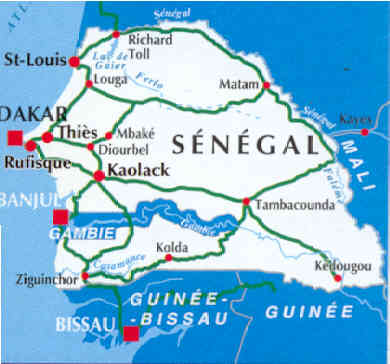 immagine di mappa stradale mappa stradale Senegal