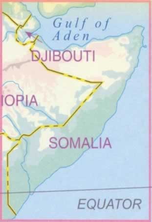 immagine di mappa stradale mappa stradale Somalia e Djibouti