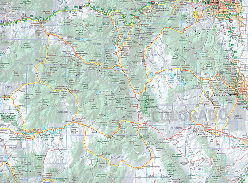 immagine di mappa stradale mappa stradale n.06 - USA SouthWest - con Southern Rockies, Canyon Country, Grand Canyon, Arizona, Bryce, Colorado, Indian Country, Zion, Arches, Mesa Verde - con cartografia aggiornata, dettagliata e facile da leggere + guida stradale - EDIZIONE 2025