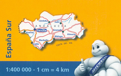 immagine di mappa stradale mappa stradale Spagna Sud - Andalusia / Andalucia (Spagna) - con Siviglia, Marbella, Malaga, Granada, Almeria, Cordoba, Cadiz, Huelva - mappa stradale Michelin n.578 - nuova edizione