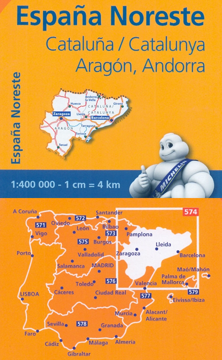 immagine di mappa stradale mappa stradale n.574 - Spagna - Aragon, Cataluna/Catalunya/Catalogna - nuova edizione