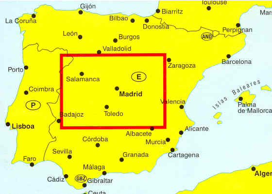 immagine di mappa stradale mappa stradale Spagna Centrale, Nuova Castiglia e Estremadura - edizione 2013