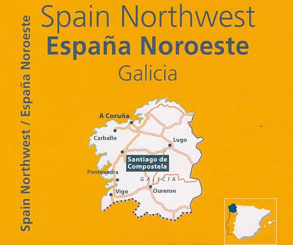 immagine di mappa stradale mappa stradale Spagna Nord-Ovest - Galicia/Galizia, con Santiago de Compostela, La Corugna, Vigo, Lugo, Pontevedra, Ourense - mappa stradale Michelin n.571 - nuova edizione