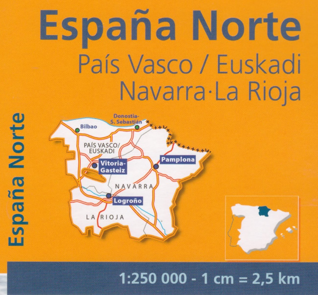 immagine di mappa stradale mappa stradale Spagna Nord - Paìs Vasco/Euskadi/Paesi Baschi, Navarra, La Rioja - mappa stradale Michelin n.573 - nuova edizione