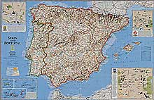immagine di mappa murale mappa murale Spagna e Portogallo