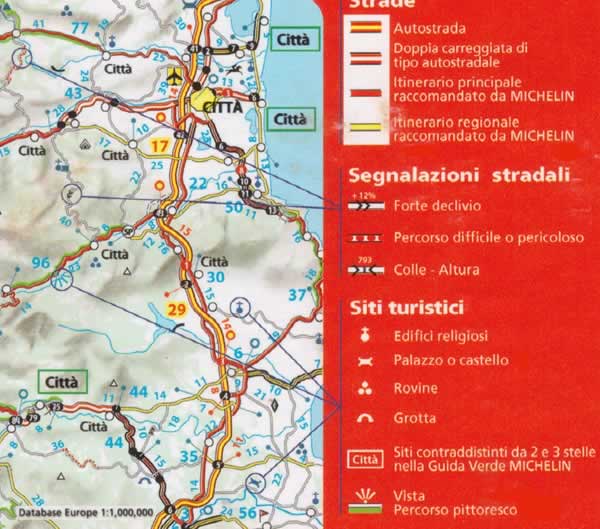 immagine di mappa stradale mappa stradale Spagna, Portogallo - con Isole Baleari e Isole Canarie - con Madrid, Barcellona, Valencia, Siviglia, Malaga, Granada, Bilbao, Burgos, Lisbona, Porto - mappa stradale Michelin n.734 - con indice delle località, distanze e tempi di percorrenza - nuova edizione