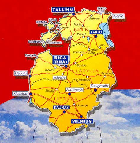 immagine di mappa stradale mappa stradale 781 - Stati Baltici