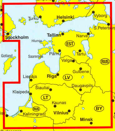 immagine di mappa stradale mappa stradale Stati Baltici - Estonia, Lettonia, Lituania - edizione 2013