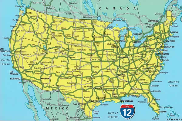 immagine di mappa stradale mappa stradale USA / Stati Uniti d'America - con cartografia aggiornata, dettagliata e facile da leggere + guida stradale - EDIZIONE 2024