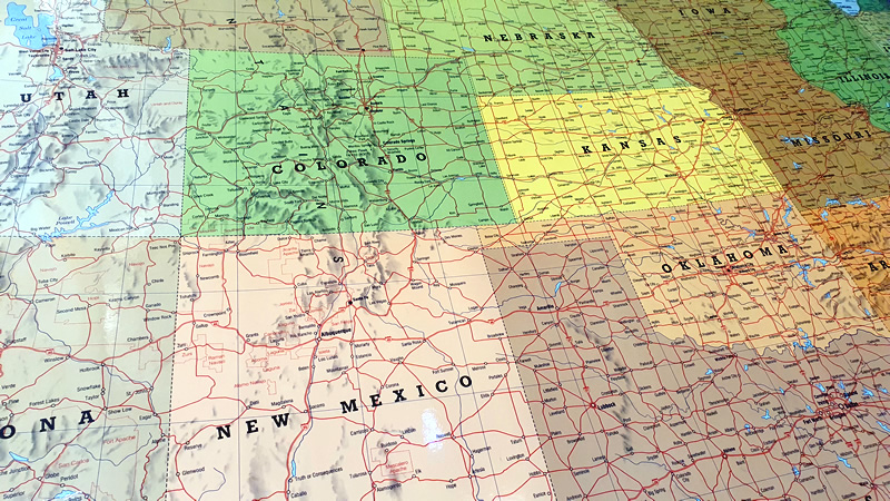 immagine di mappa murale mappa murale Stati Uniti d'America - USA - mappa murale politica e plastificata - 128 x 100 cm