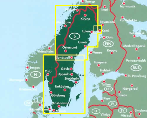 immagine di mappa stradale mappa stradale Svezia - con Stoccolma, Göteborg, Malmö, Uppsala, Linköping, Västerås, Örebro, Norrköping, Helsingborg, Jönköping, Umeå, Lund, Borås, Sundsvall, Gävle, Eskilstuna - con luoghi panoramici, parchi e riserve naturali - EDIZIONE 2022