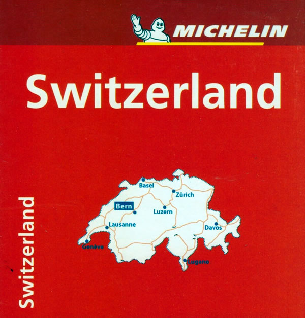 immagine di mappa stradale mappa stradale Svizzera - con Berna, Zurigo, Ginevra, Losanna - mappa stradale Michelin n.729 - EDIZIONE 2025