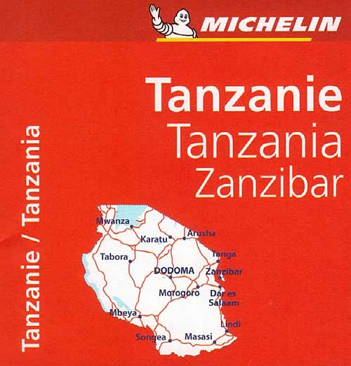 immagine di mappa stradale mappa stradale Tanzania - con Dodoma, Zanzibar, Masasi, Lindi, Tanga, Arusha, Karatu, Tabora, Mwanza - mappa stradale Michelin n.810 - con spiagge, percorsi panoramici, parchi e riserve naturali - nuova edizione