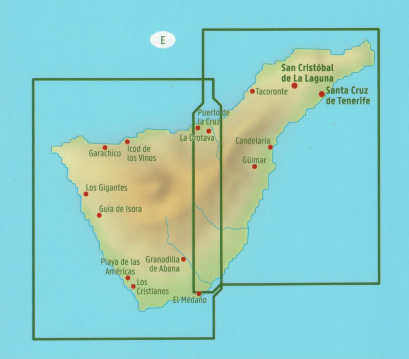 immagine di mappa stradale mappa stradale Tenerife / Teneriffa (Isole Canarie) - mappa escursionistica e stradale - con sentieri, spiagge, percorsi panoramici - EDIZIONE 2024