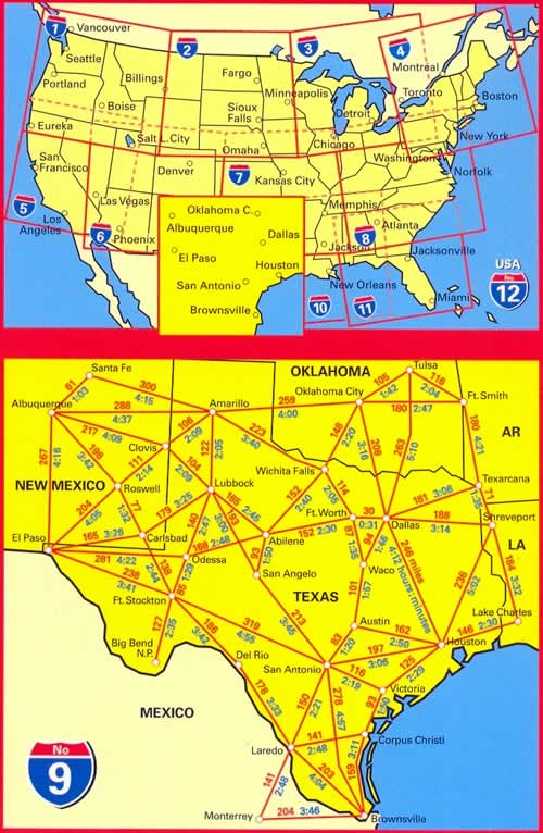 immagine di mappa stradale mappa stradale n.9 - Texas - con Dallas, Houston, Rio Grande, Big Bend, Odessa, Victoria, Corpus Christi, Austin, Waco, Oklahoma City - con cartografia aggiornata, dettagliata e facile da leggere + guida stradale - nuova edizione