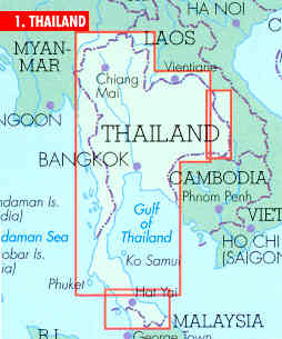 immagine di mappa stradale mappa stradale Thailandia / Thailand plastificata
