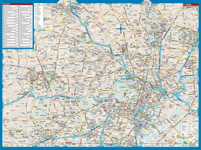 immagine di mappa di città mappa di città Tokyo / Tokio - con Tokyo Bay, Shinagawa e dintorni - mappa plastificata, antistrappo e impermeabile - nuova edizione