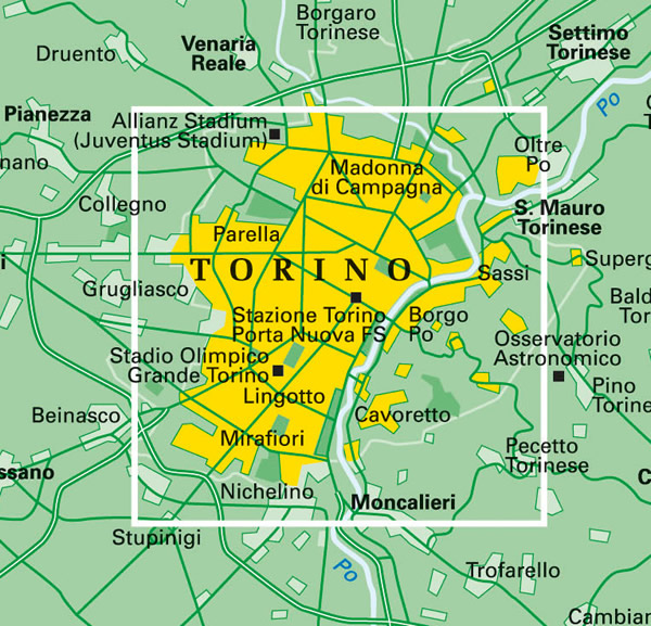 immagine di mappa di città mappa di città Torino - mappa della città - nuova edizione