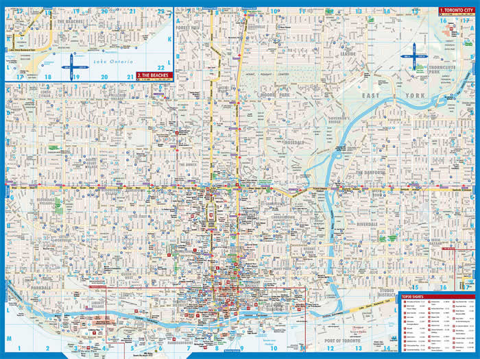 immagine di mappa di città mappa di città Toronto - mappa della città plastificata, impermeabile, scrivibile e anti-strappo - dettagliata e facile da leggere, con trasporti pubblici, attrazioni e luoghi di interesse - nuova edizione