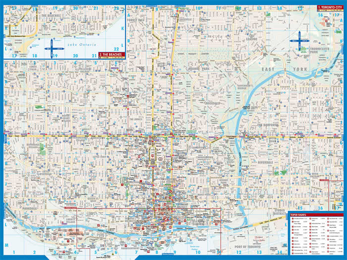 immagine di mappa di città mappa di città Toronto - mappa della città plastificata, impermeabile, scrivibile e anti-strappo - dettagliata e facile da leggere, con trasporti pubblici, attrazioni e luoghi di interesse - nuova edizione