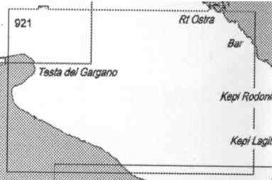 immagine di carta nautica carta nautica 921 - Da Torre Canne a Vieste e Boka Kotorska (Bocche di Cattaro)