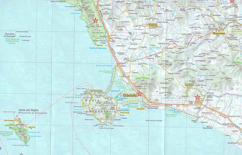 immagine di mappa stradale mappa stradale Toscana - mappa stradale con strade panoramiche e luoghi di interesse - mappa impermeabile e antistrappo, in un pratico formato - EDIZIONE 2025