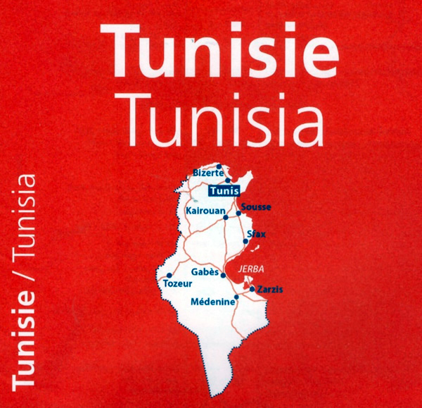 immagine di mappa stradale mappa stradale Tunisia - con Tunis, Isola di Jerba, Tozeur, Kairouan, Sousse - mappa stradale Michelin n.744 - EDIZIONE Dicembre 2023