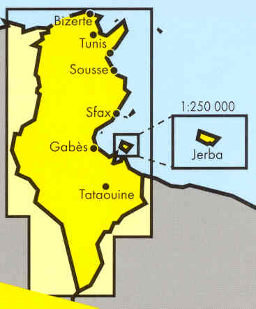 immagine di mappa stradale mappa stradale Tunisia \ Tunisie \ Tunisien