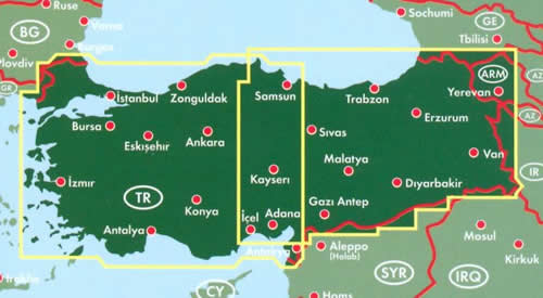 immagine di mappa stradale mappa stradale Turchia - edizione 2014