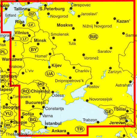 immagine di mappa stradale mappa stradale Ucraina, Bielorussia, Crimea, regione russo-moscovita